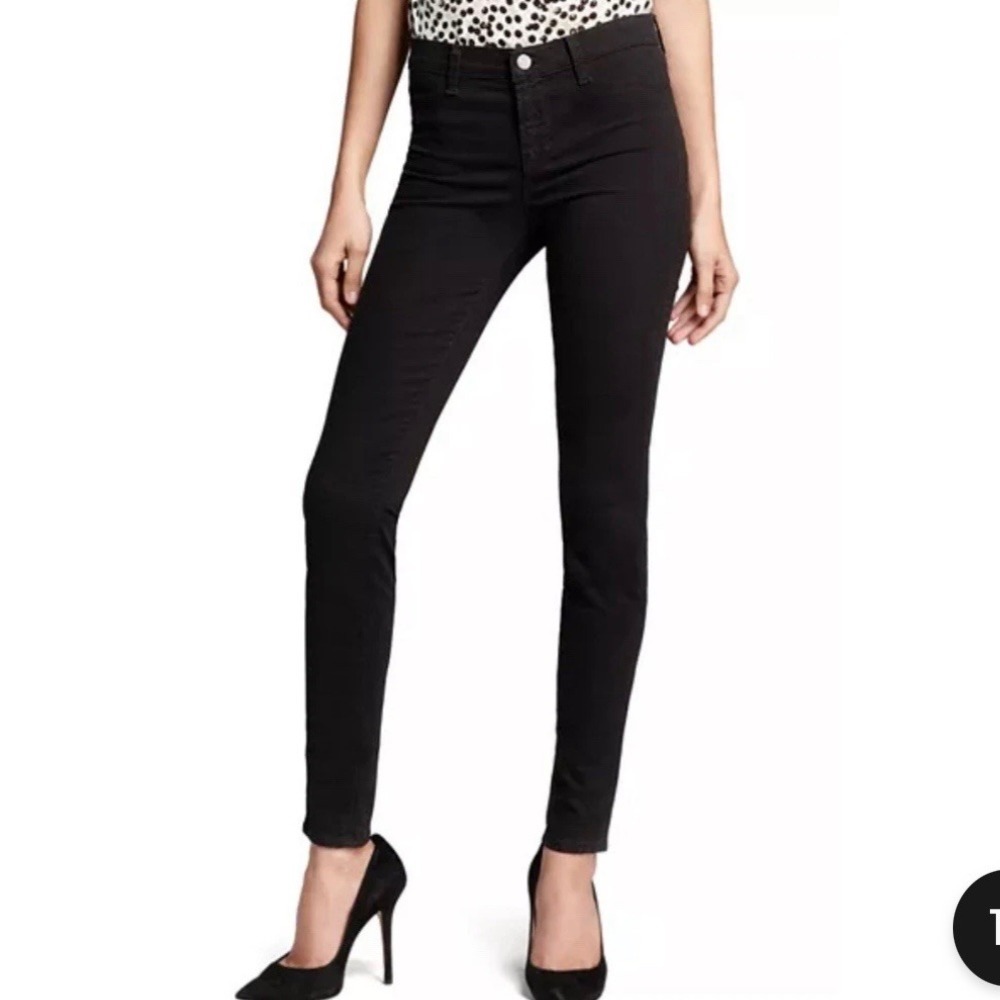 J Brand Maria Seriously Black Mid Rise Skinny Ankle Jeans Women's Size‎ 25